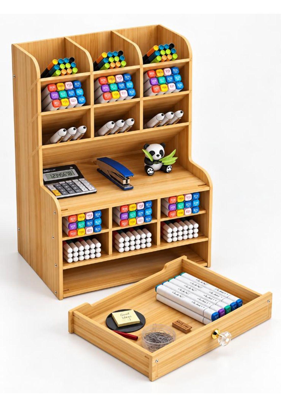 Organizador Escritorio Con Cajón Y Compartimentos Oficina-2