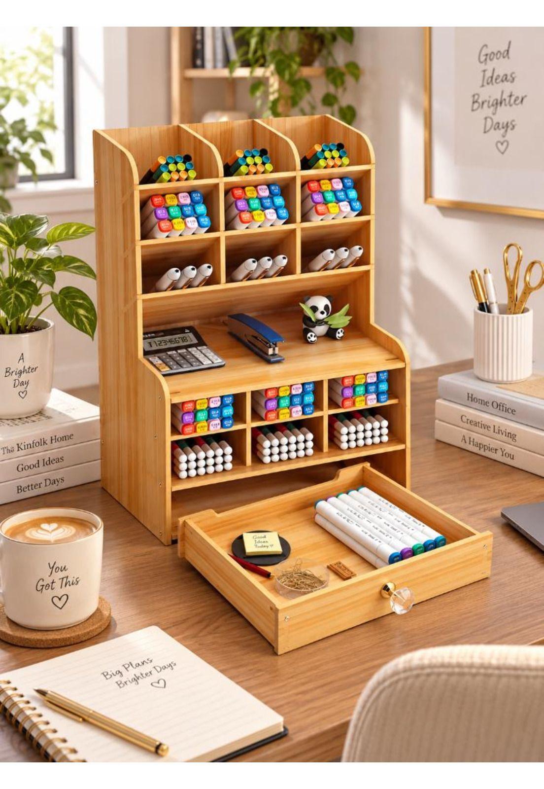 Organizador Escritorio Con Cajón Y Compartimentos Oficina-4