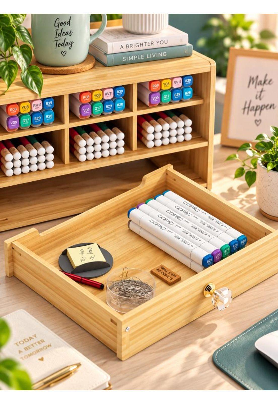 Organizador Escritorio Con Cajón Y Compartimentos Oficina-5