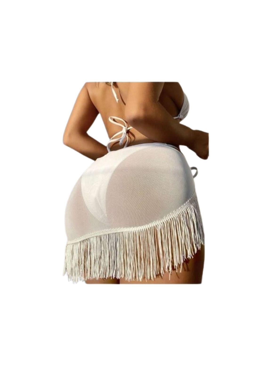 Falda De Pareos Simple Con Fleco-2