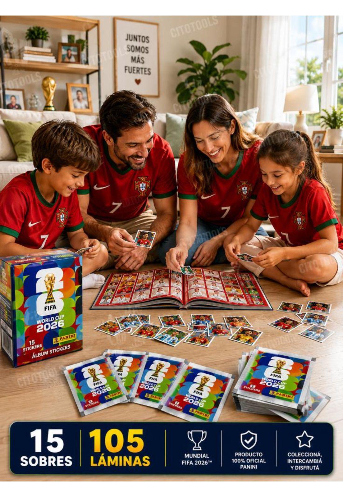 Pack 15 Sobres Panini Mundial 2026 105 Láminas Originales-5