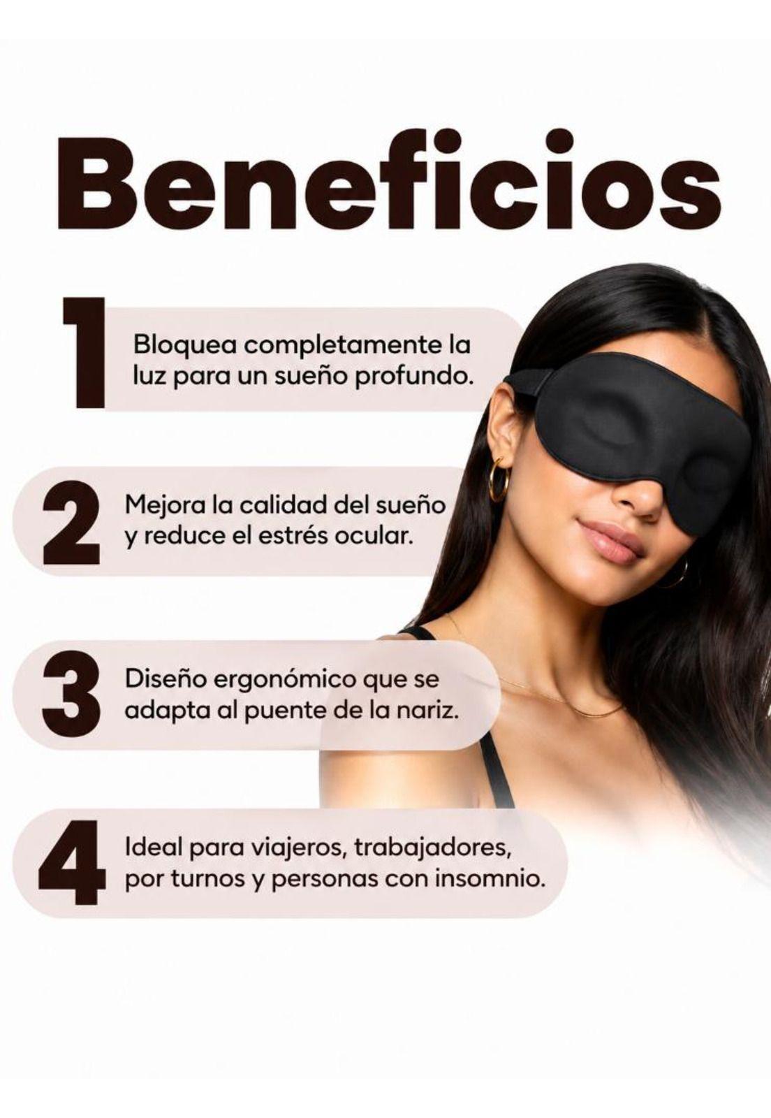 Antifaz 3D Total Oscuridad Suave Ajustable-3