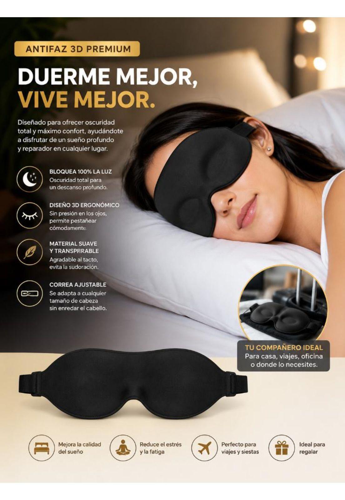 Antifaz 3D Total Oscuridad Suave Ajustable-9