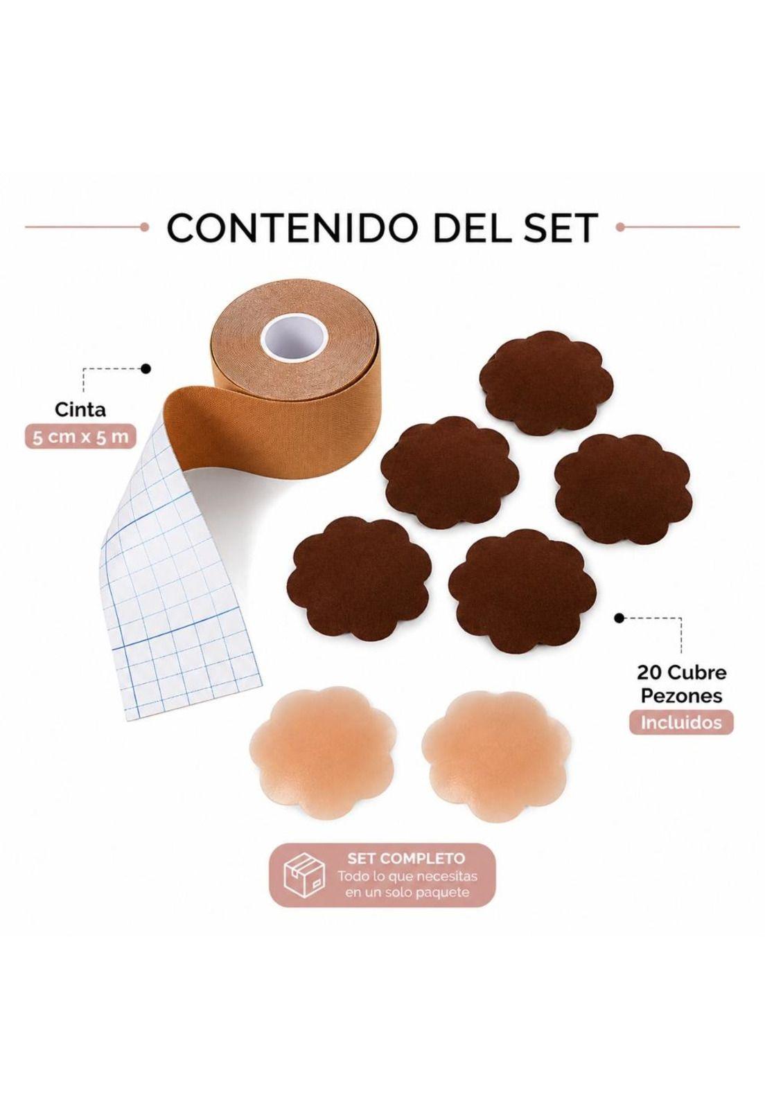 Cinta Levanta Pecho 5cmx5mt + 20 Cubre Pezones Boob Tape-1