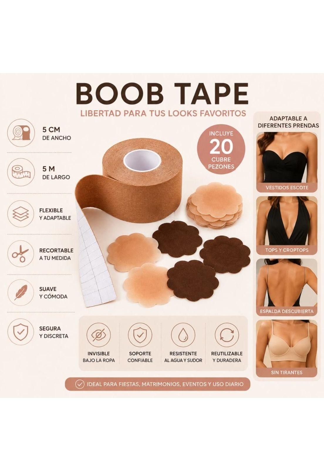 Cinta Levanta Pecho 5cmx5mt + 20 Cubre Pezones Boob Tape-3