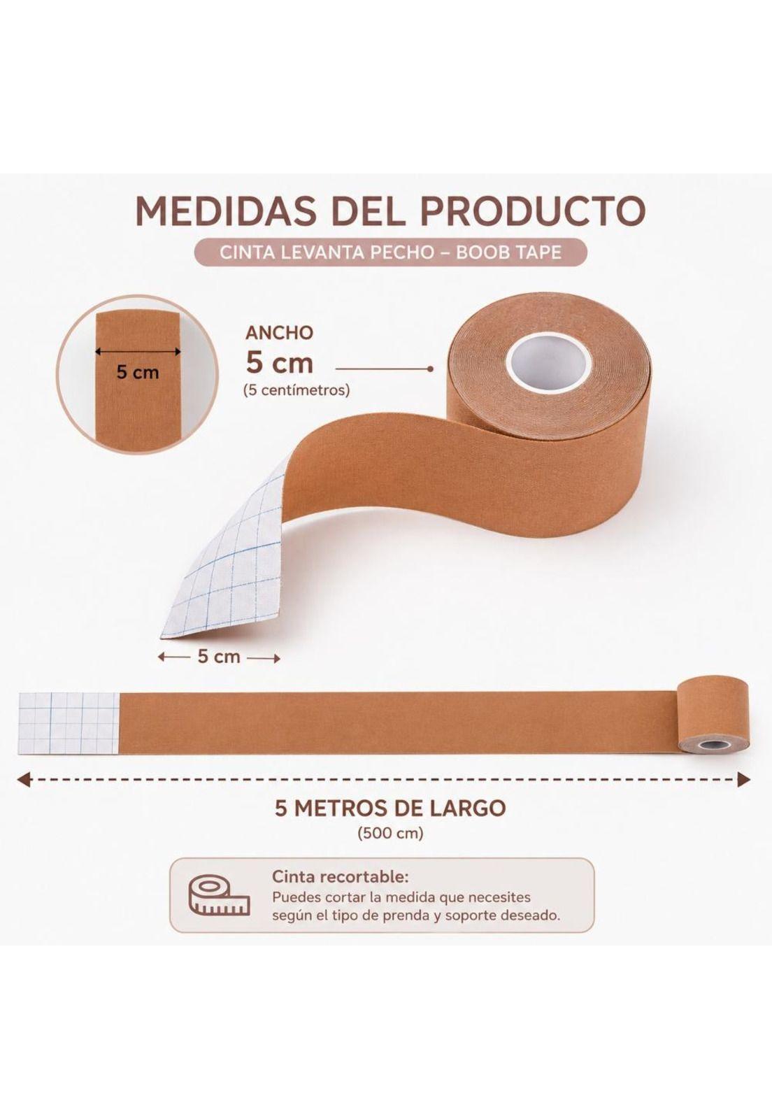 Cinta Levanta Pecho 5cmx5mt + 20 Cubre Pezones Boob Tape-9