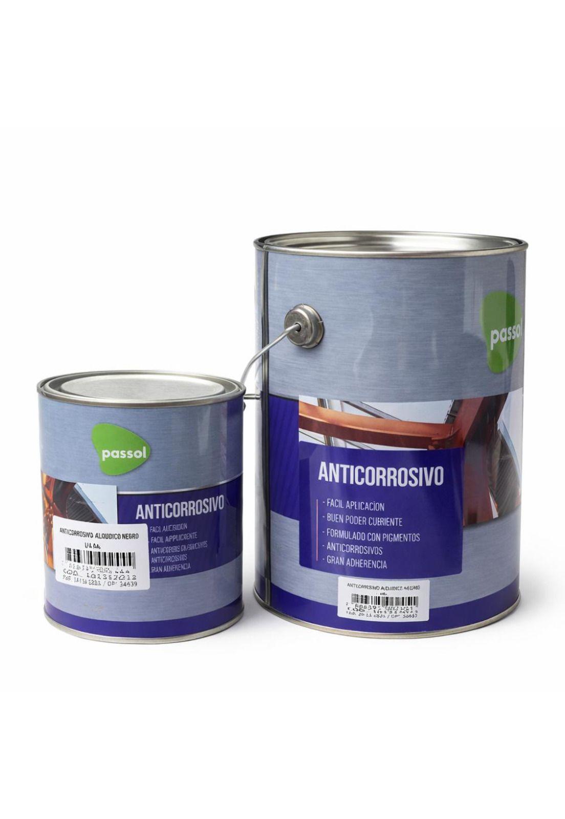 Anticorrosivo Alquídico Negro 1/4 Galon Passol (rejas,fierro-2
