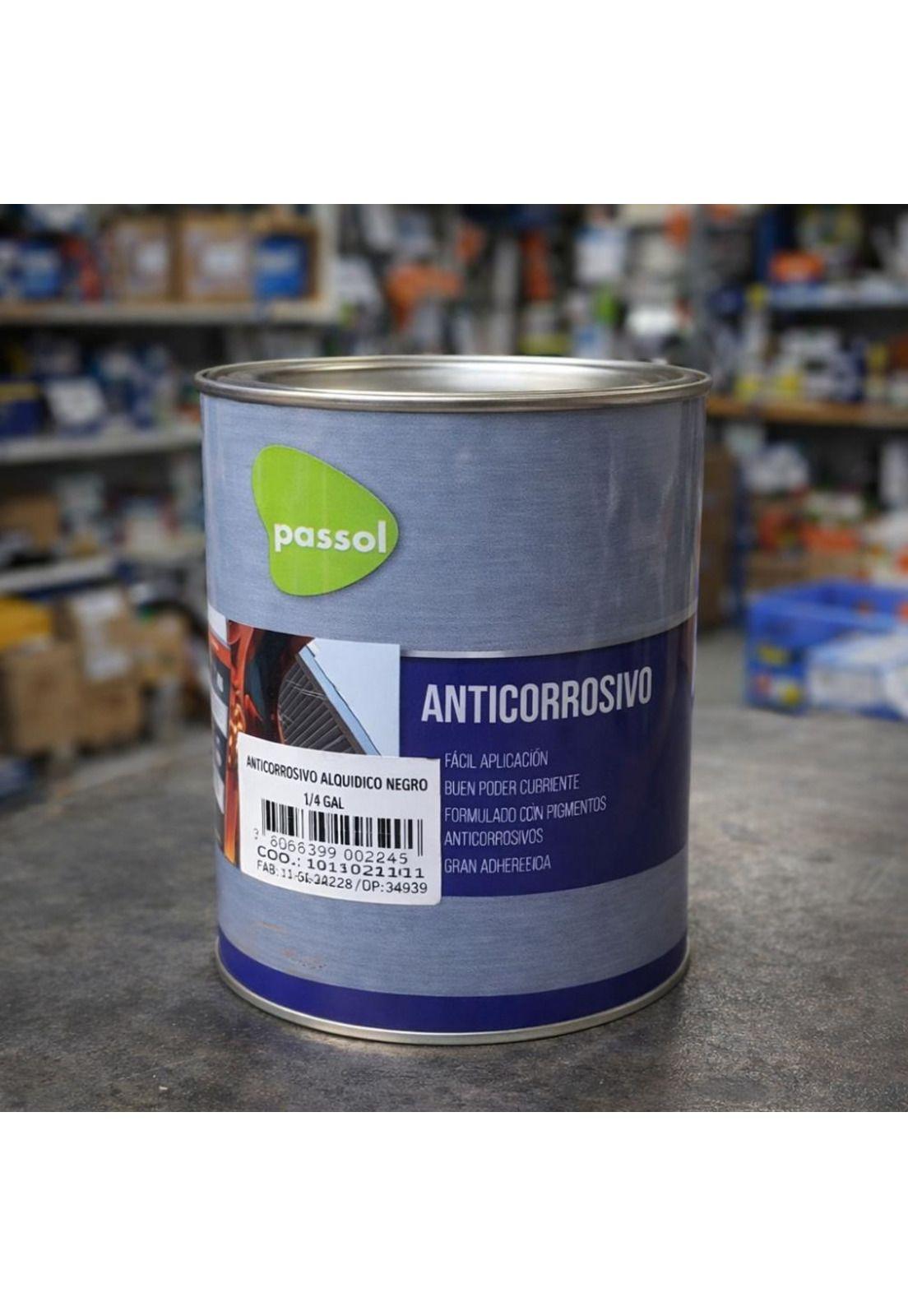 Anticorrosivo Alquídico Negro 1/4 Galon Passol (rejas,fierro-3
