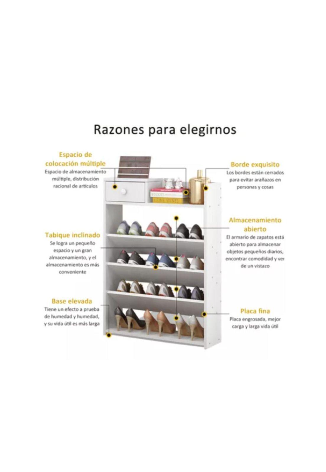 Zapatera de Madera 6 Niveles Organizador Ultra delgado-6