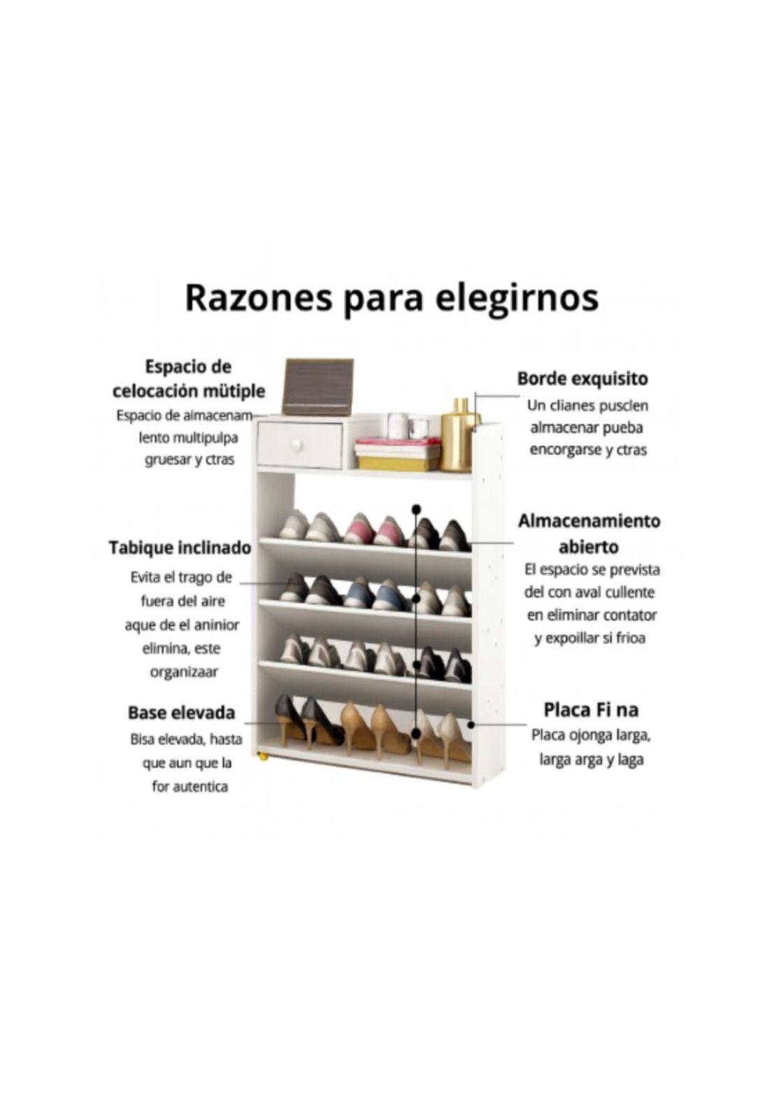 Zapatera de Madera 6 Niveles Organizador Ultra delgado-4