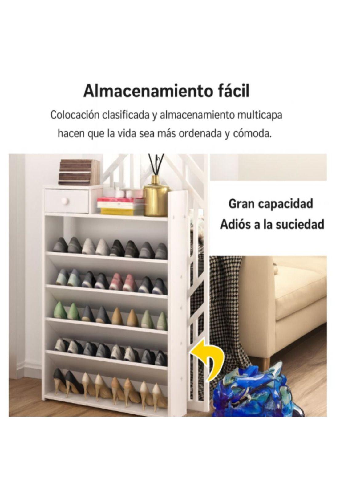Zapatera de Madera 6 Niveles Organizador Ultra delgado-7