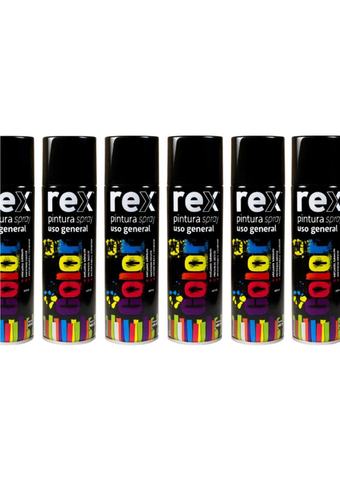 Pintura En Spray Uso General Secado Rápido Rex 400ml Negra-2