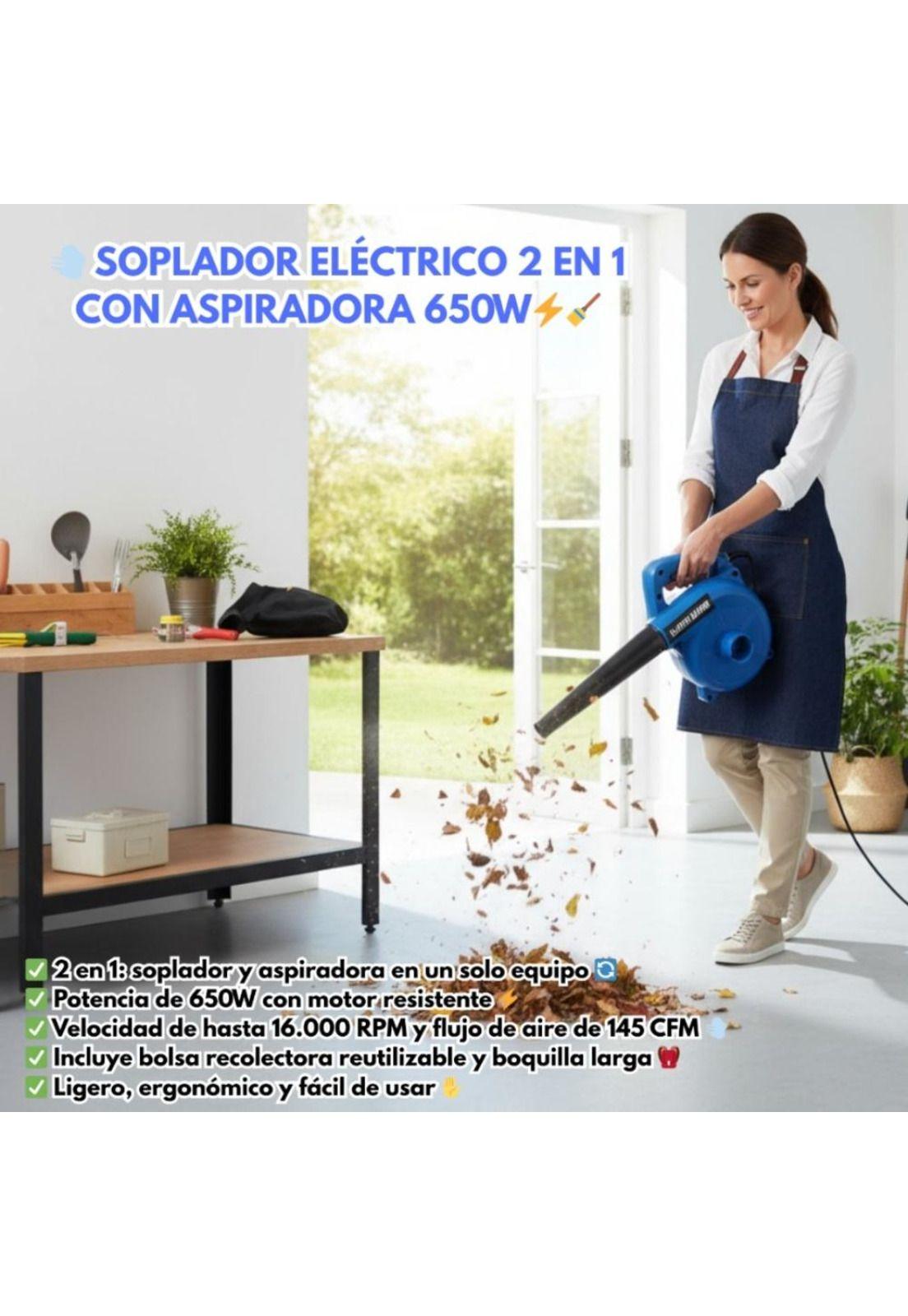 Soplador Y Aspiradora Eléctrica  650W 2 En 1 Profesional-5