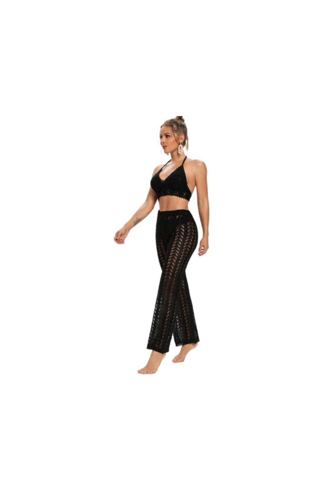 Pantalon Playero Tejido Cordon Delantero Pareo-2