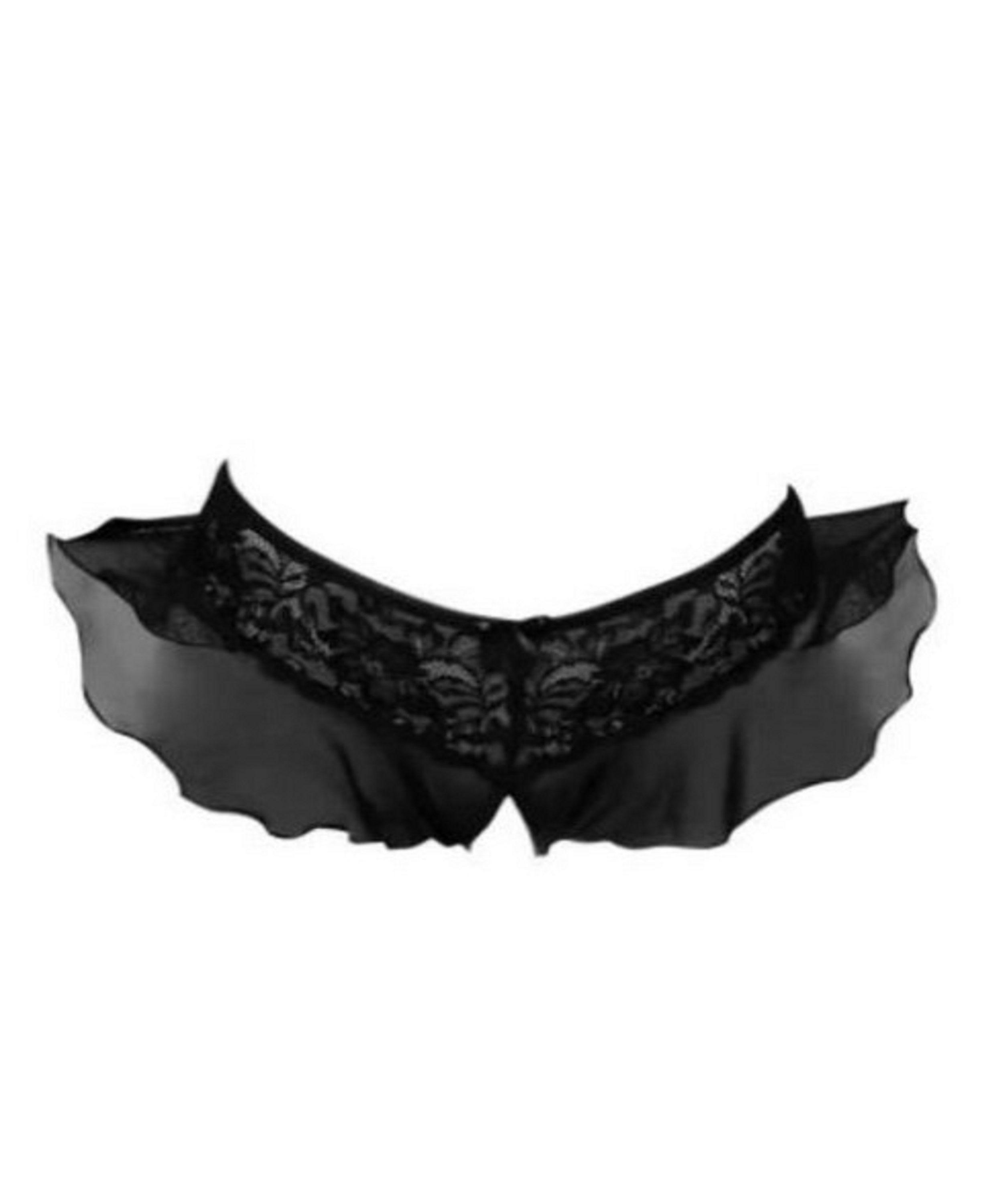 Colaless Tanga Sexy Con Abertura De Encaje Y Volados-2