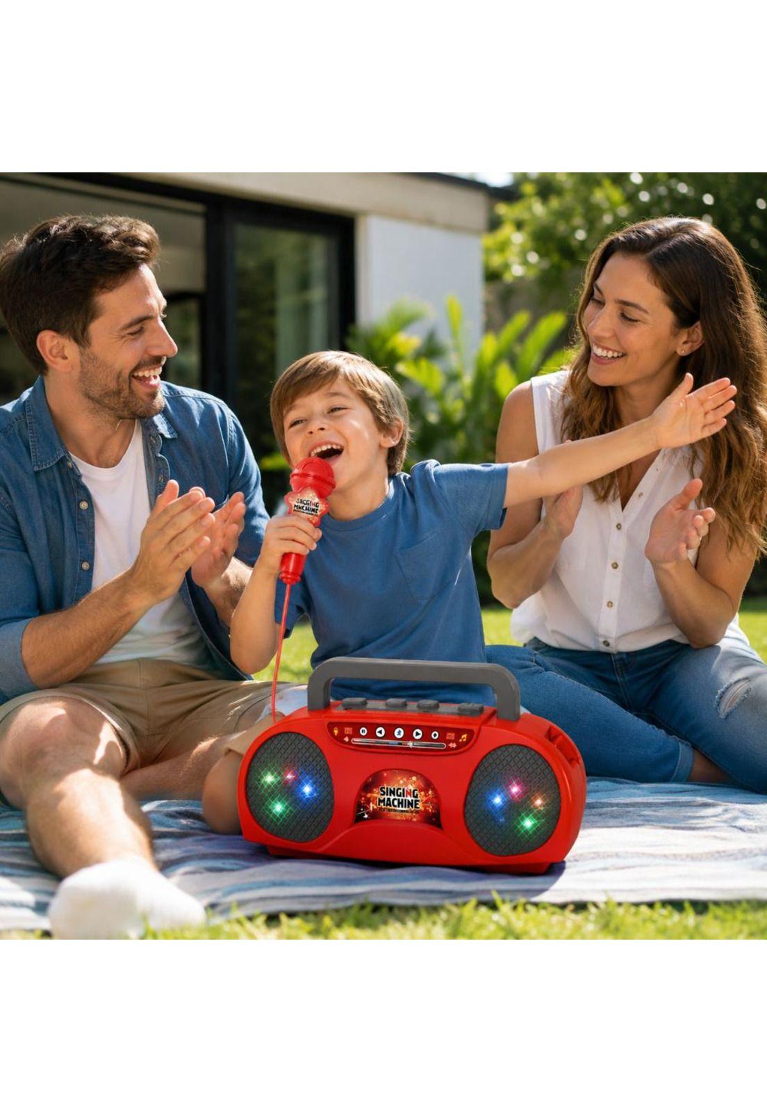 Micrófono Karaoke Niños Luz Led Parlante Bluetooth-4