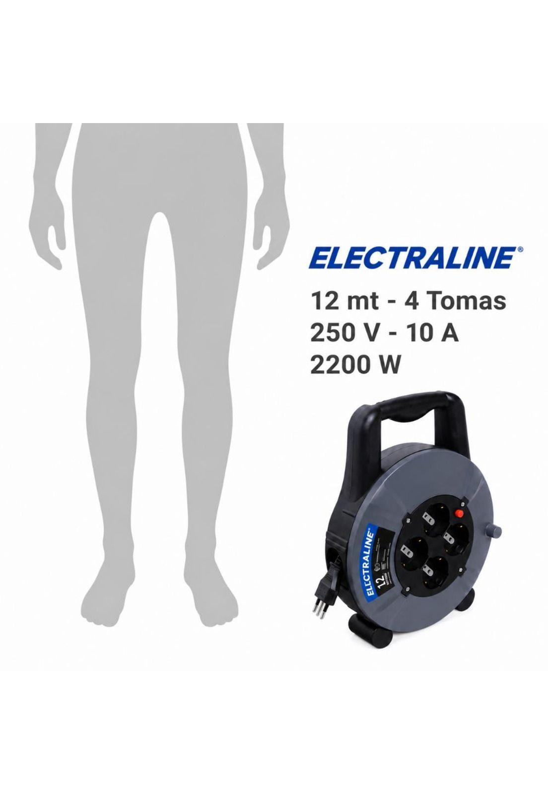 Carrete Alargador Halux 4 Tomas 12m 2200W Negro-4