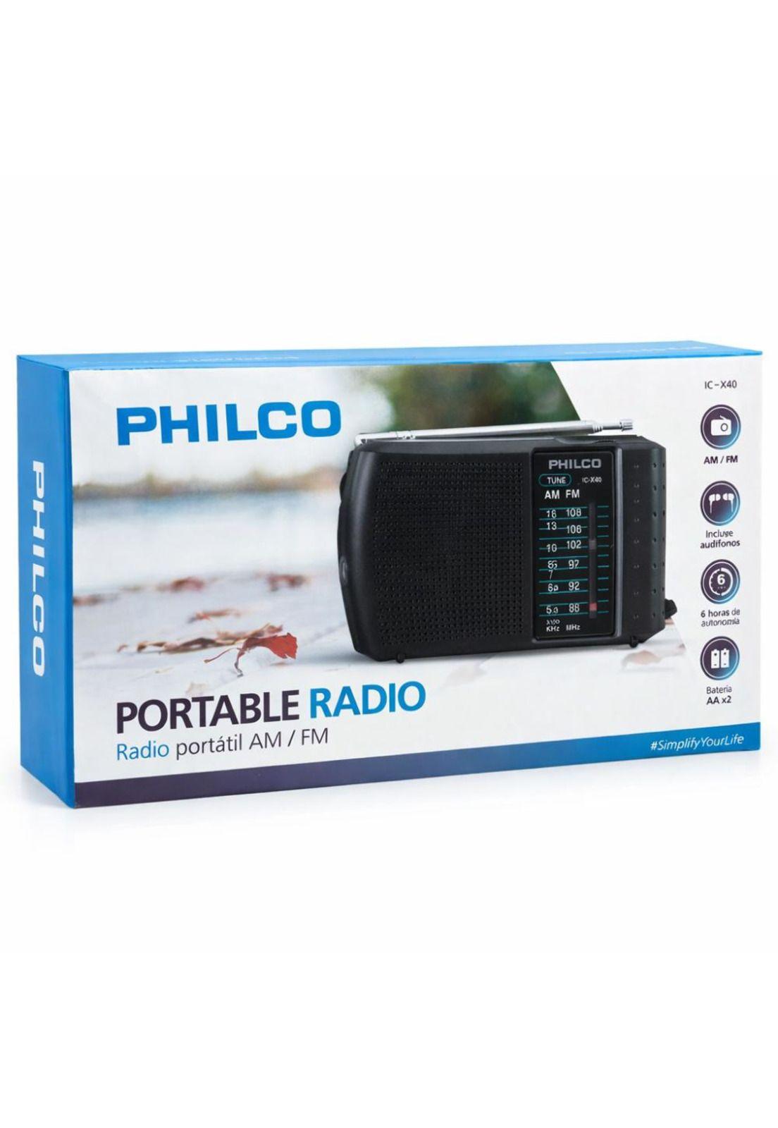 Radio Portátil Philco IC-X40 AM/FM Clásica Compacta-6