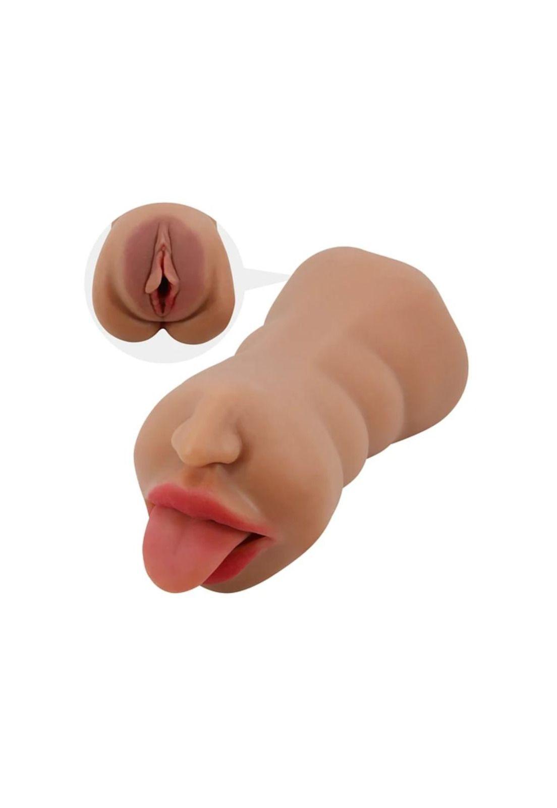 Masturbador Masculino Realista Boca Vagina Lavable Silicona-1