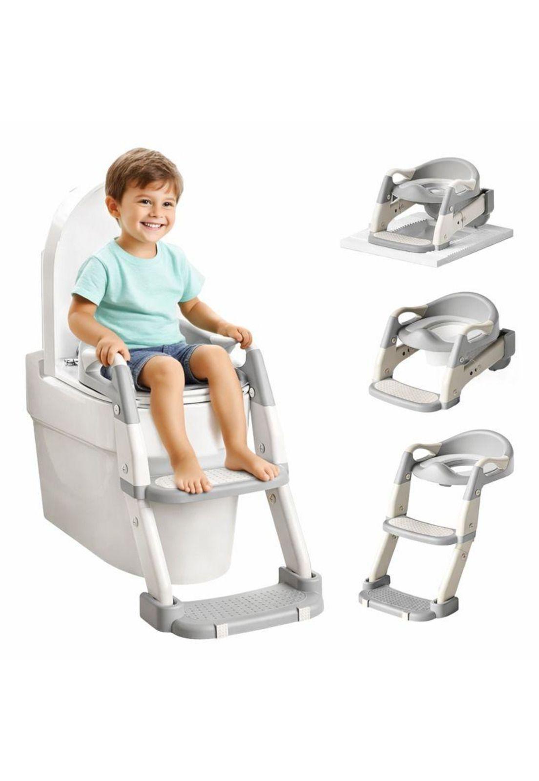 Pelela Infantil 3 en 1 con Asiento Adaptador y Escalera-2