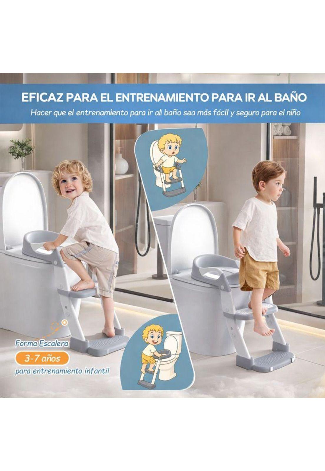 Pelela Infantil 3 en 1 con Asiento Adaptador y Escalera-6