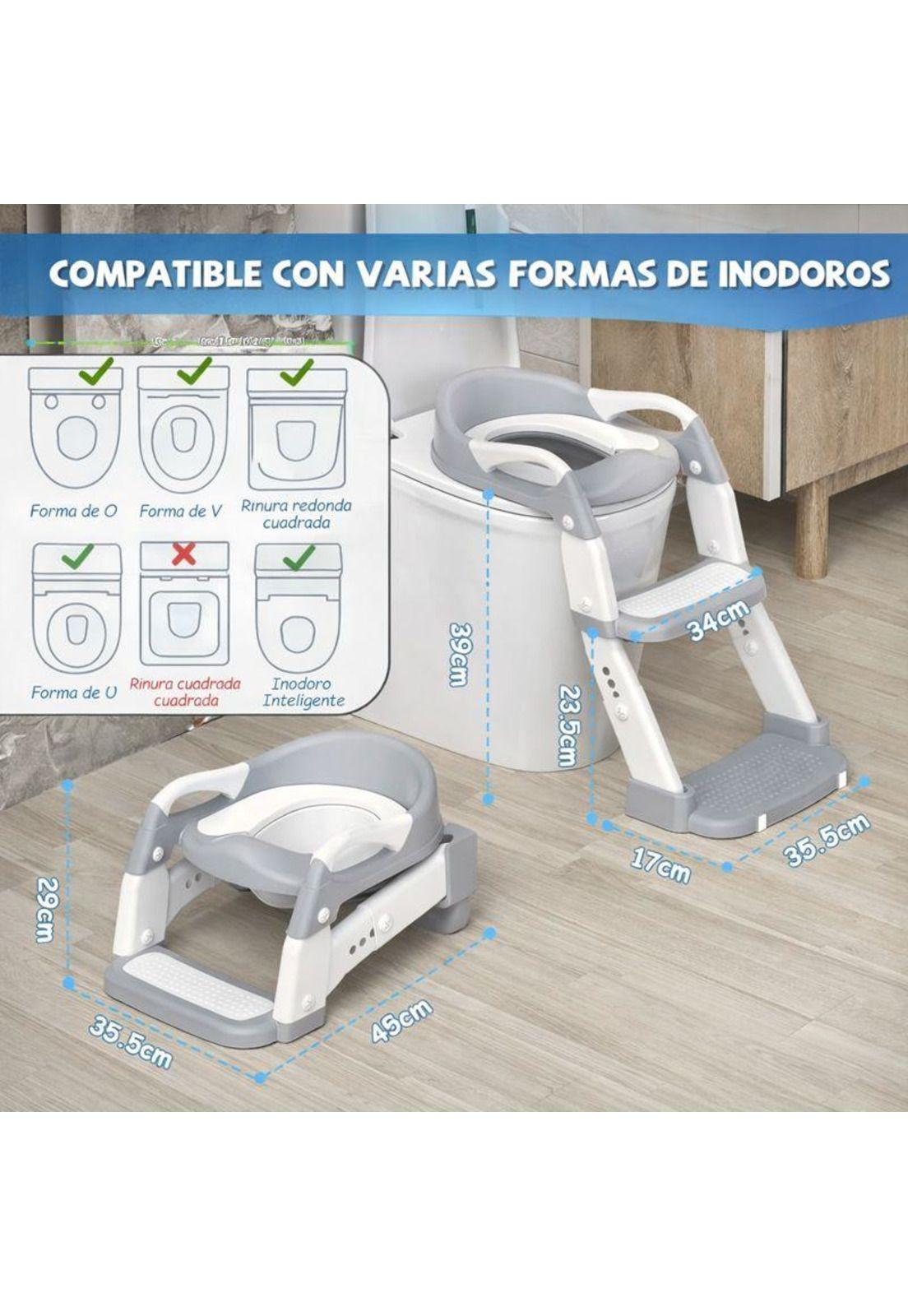 Pelela Infantil 3 en 1 con Asiento Adaptador y Escalera-8