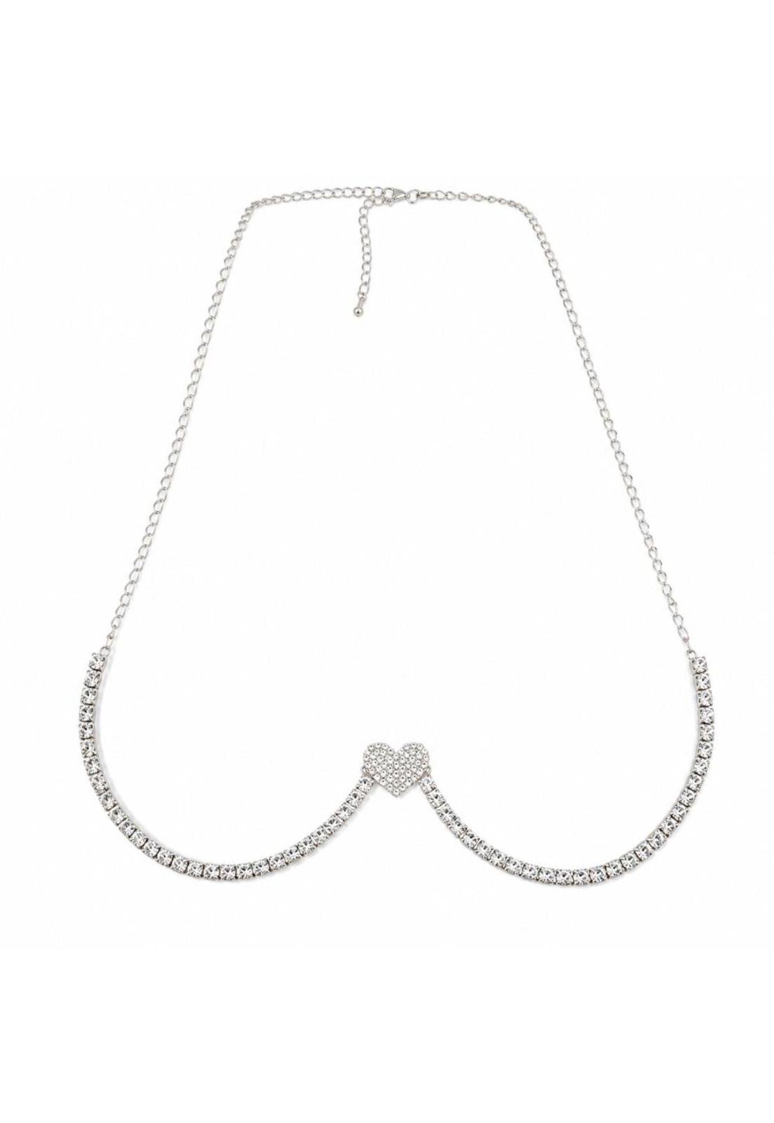 Cadena Joya Sujetador de Pecho Diamante-3
