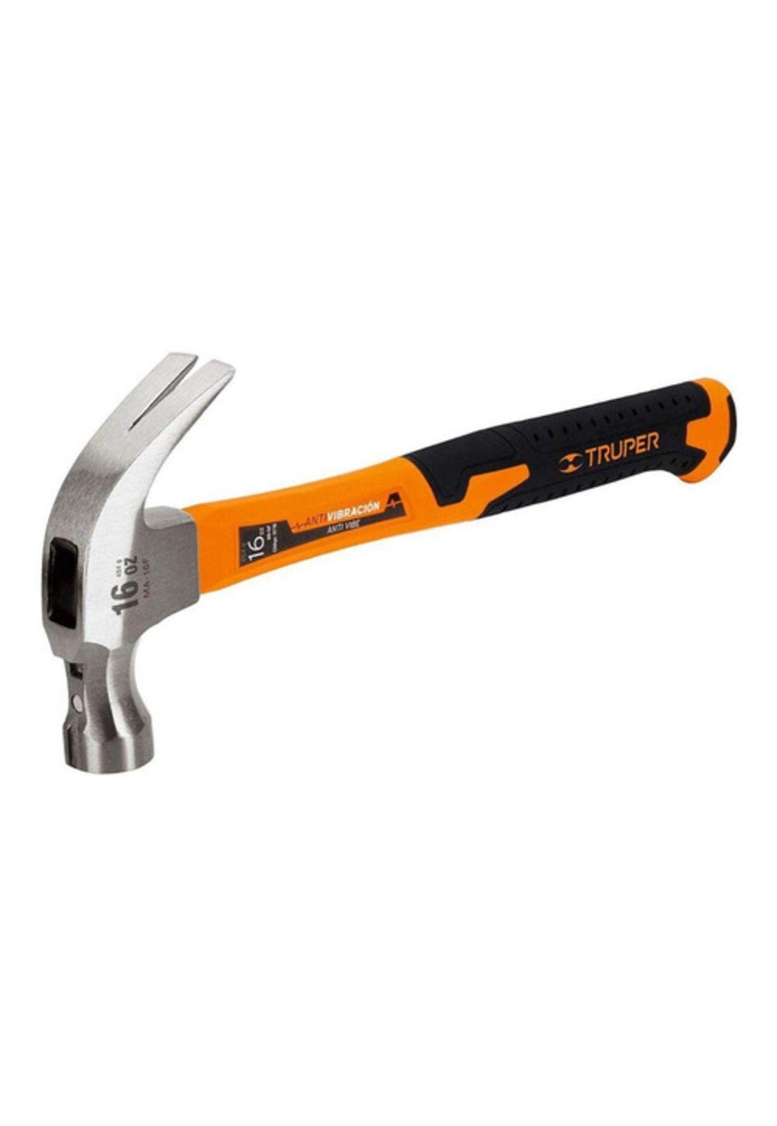 Martillo Forjado Uña Curva 16oz Mango Fibra De Vidrio Truper-1