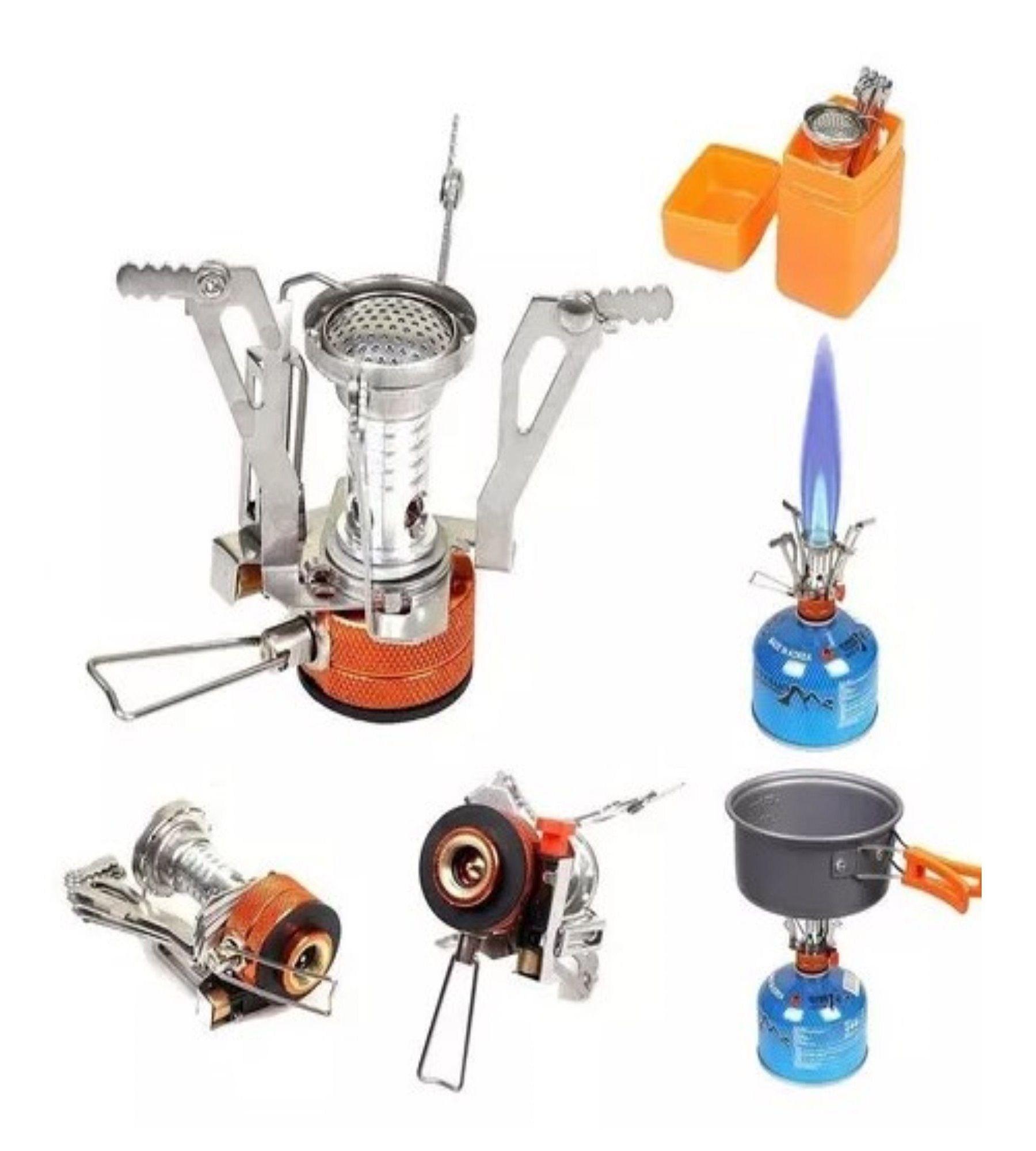 Set Ollas Camping Con Cocinilla Cubiertos 10 Piezas Acampada-2