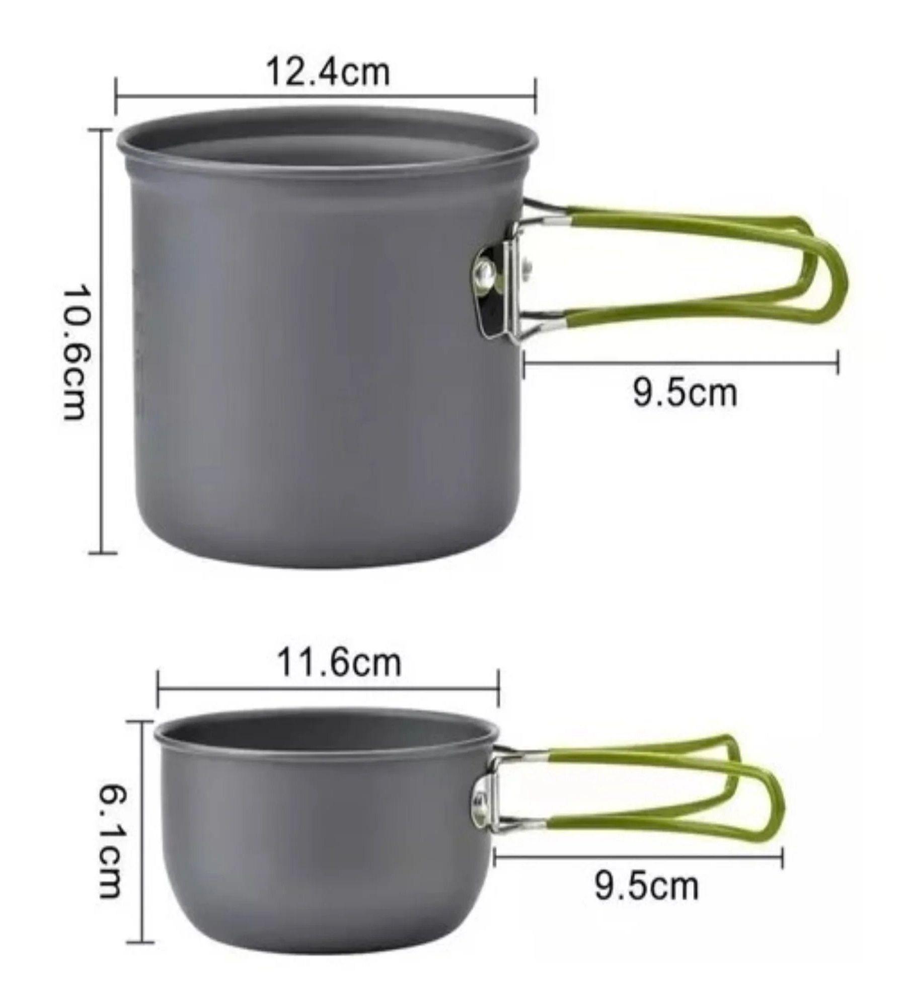 Set Ollas Camping Con Cocinilla Cubiertos 10 Piezas Acampada-3