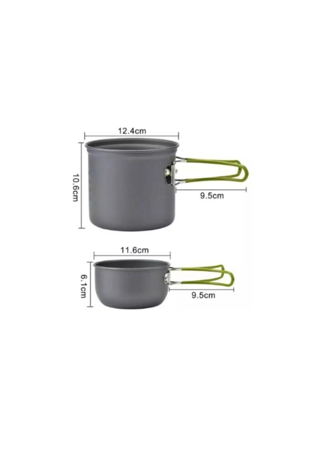 Set Ollas Camping Con Cocinilla Cubiertos 10 Piezas Acampada-2