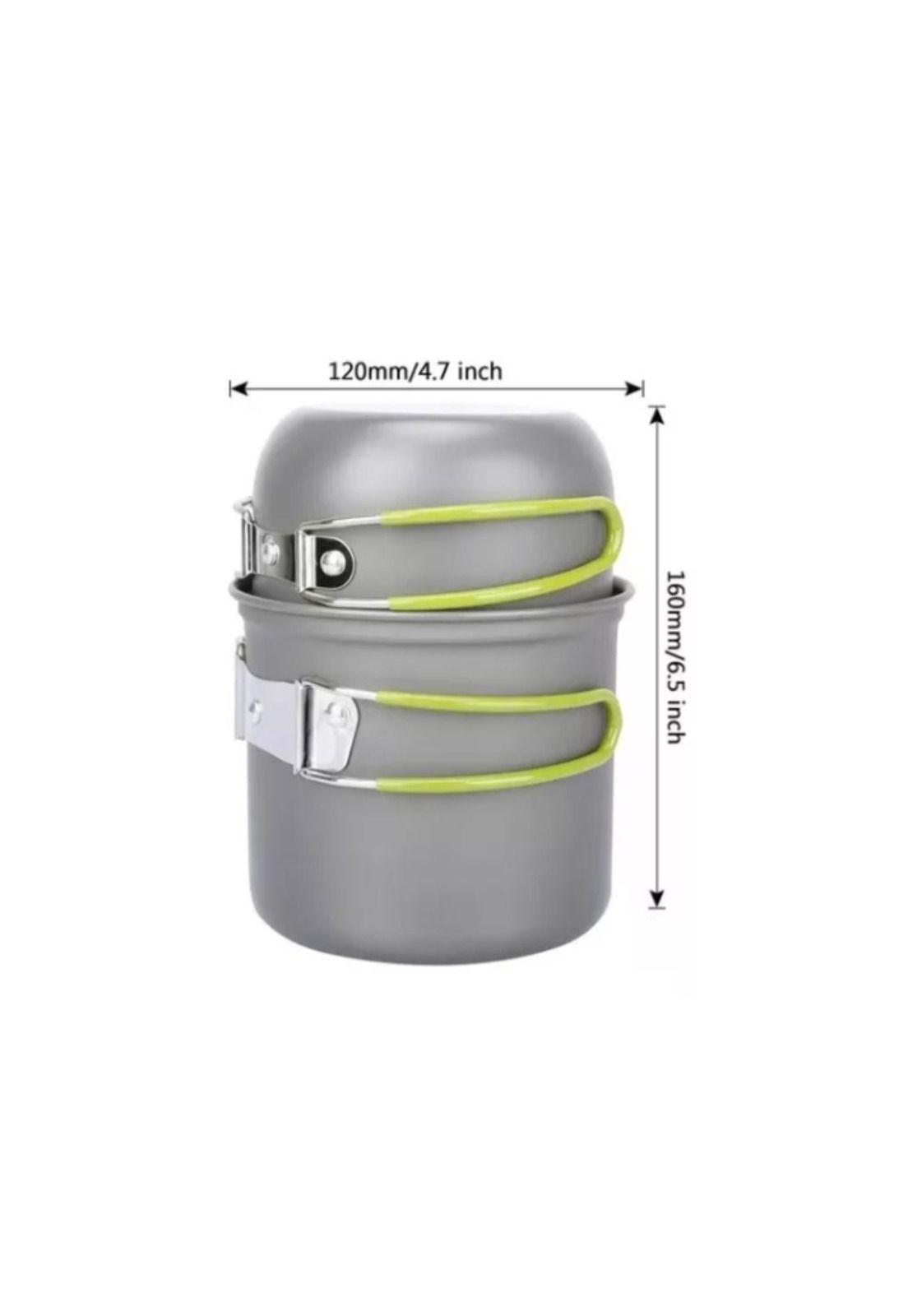 Set Ollas Camping Con Cocinilla Cubiertos 7 Piezas Acampada-2