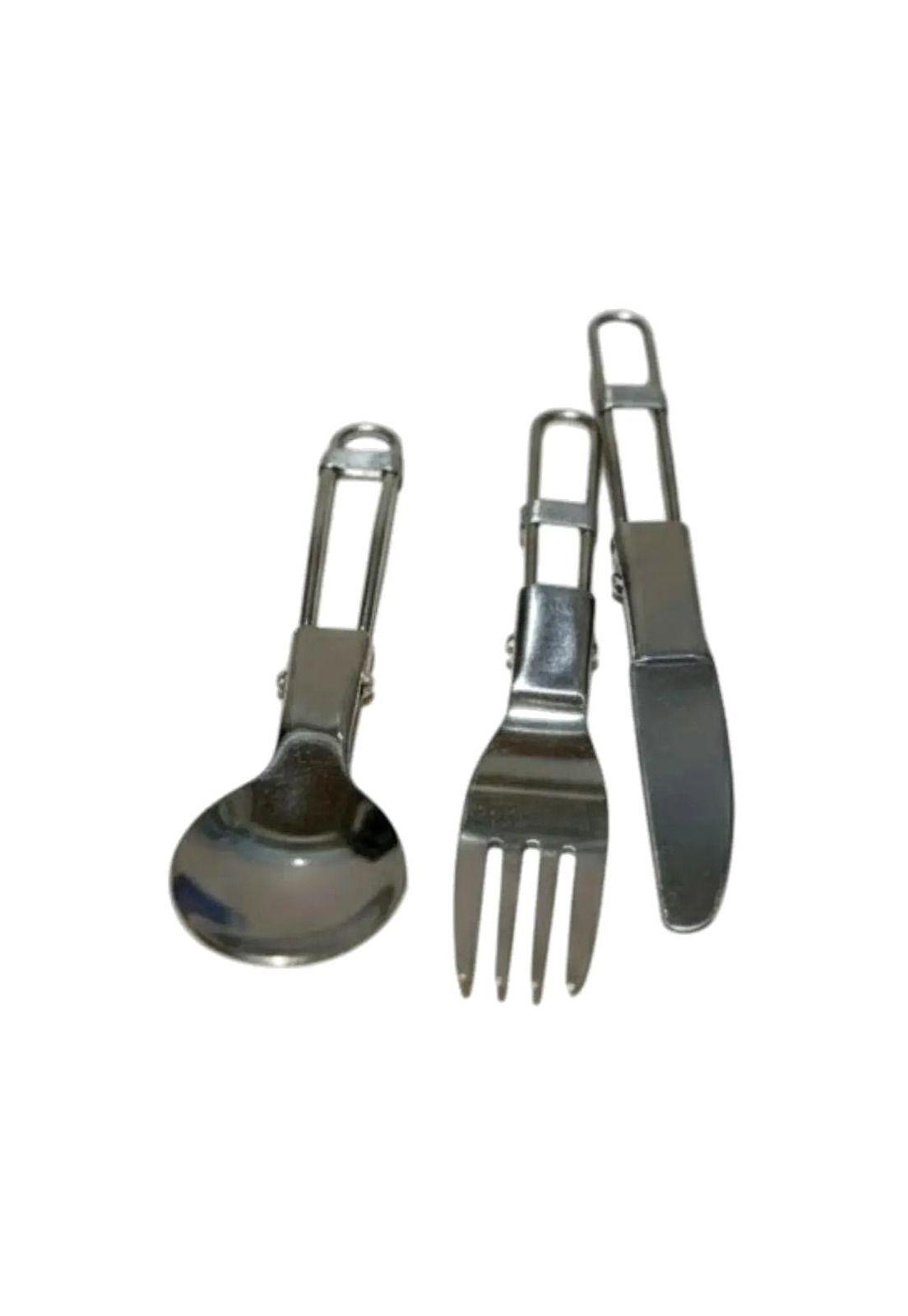 Set Ollas Camping Con Cocinilla Cubiertos 7 Piezas Acampada-6