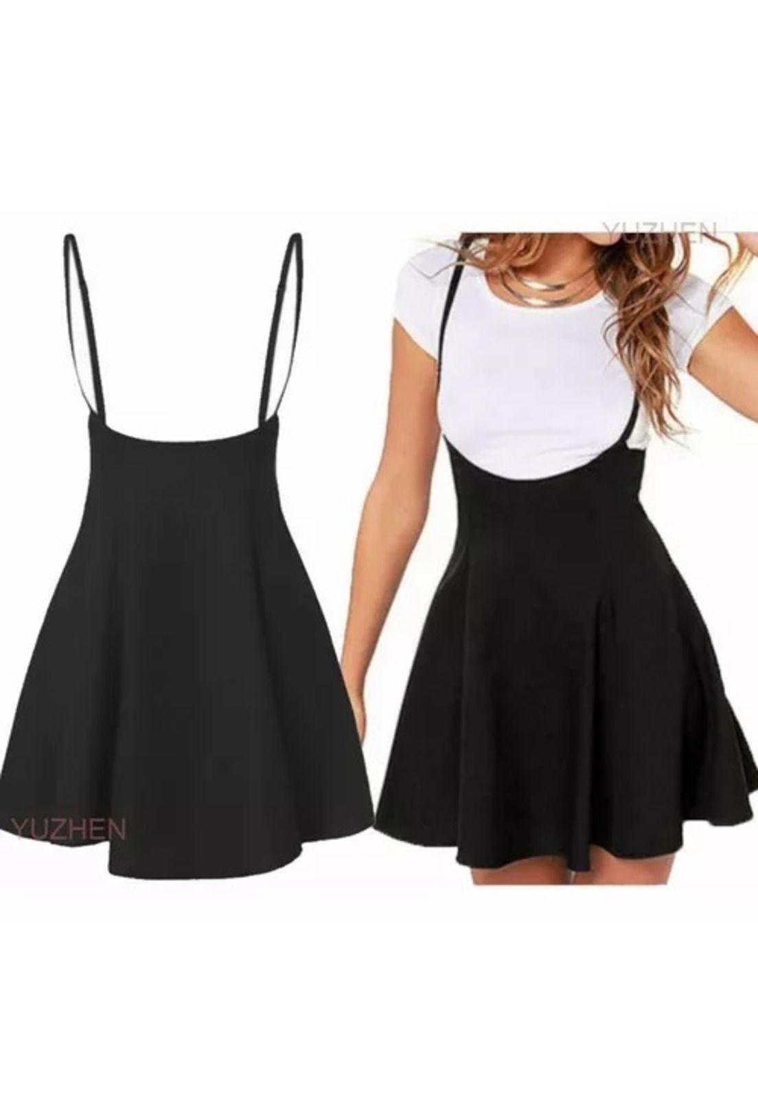 Conjunto Falda Plisada Con Tirantes, Minifalda De Patinadora-3