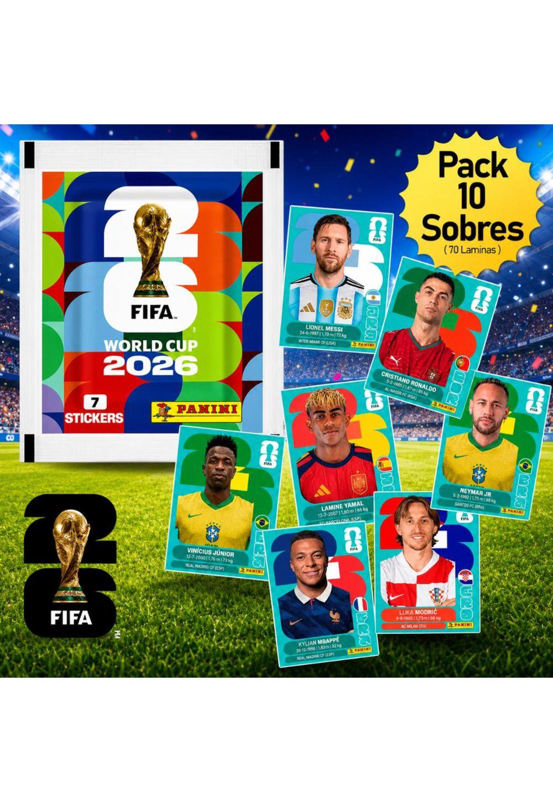 Pack 10 Sobres Panini Mundial 2026 Stickers Original-6