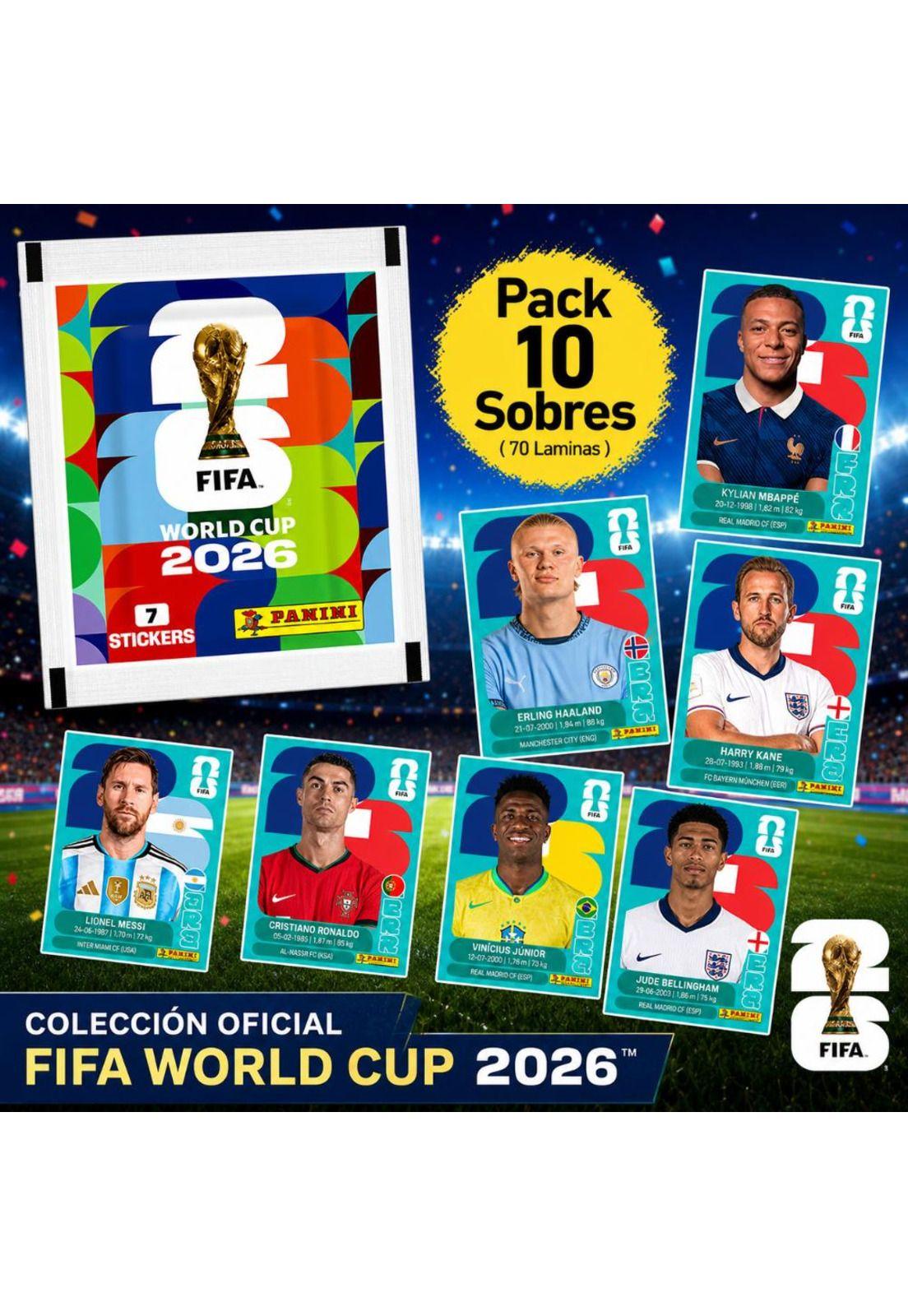 Pack 10 Sobres Panini Mundial 2026 Stickers Original-7
