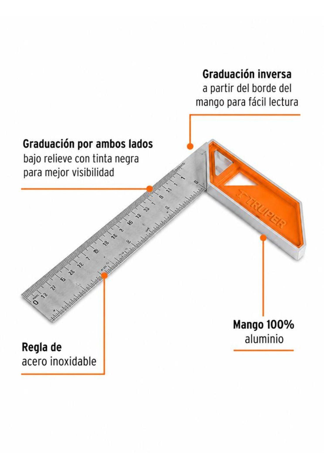 Escuadra De Carpintero 10 PuLG De Aluminio Truper Ec-10-2