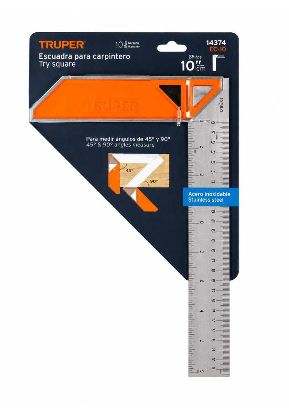 Escuadra De Carpintero 10 PuLG De Aluminio Truper Ec-10-4