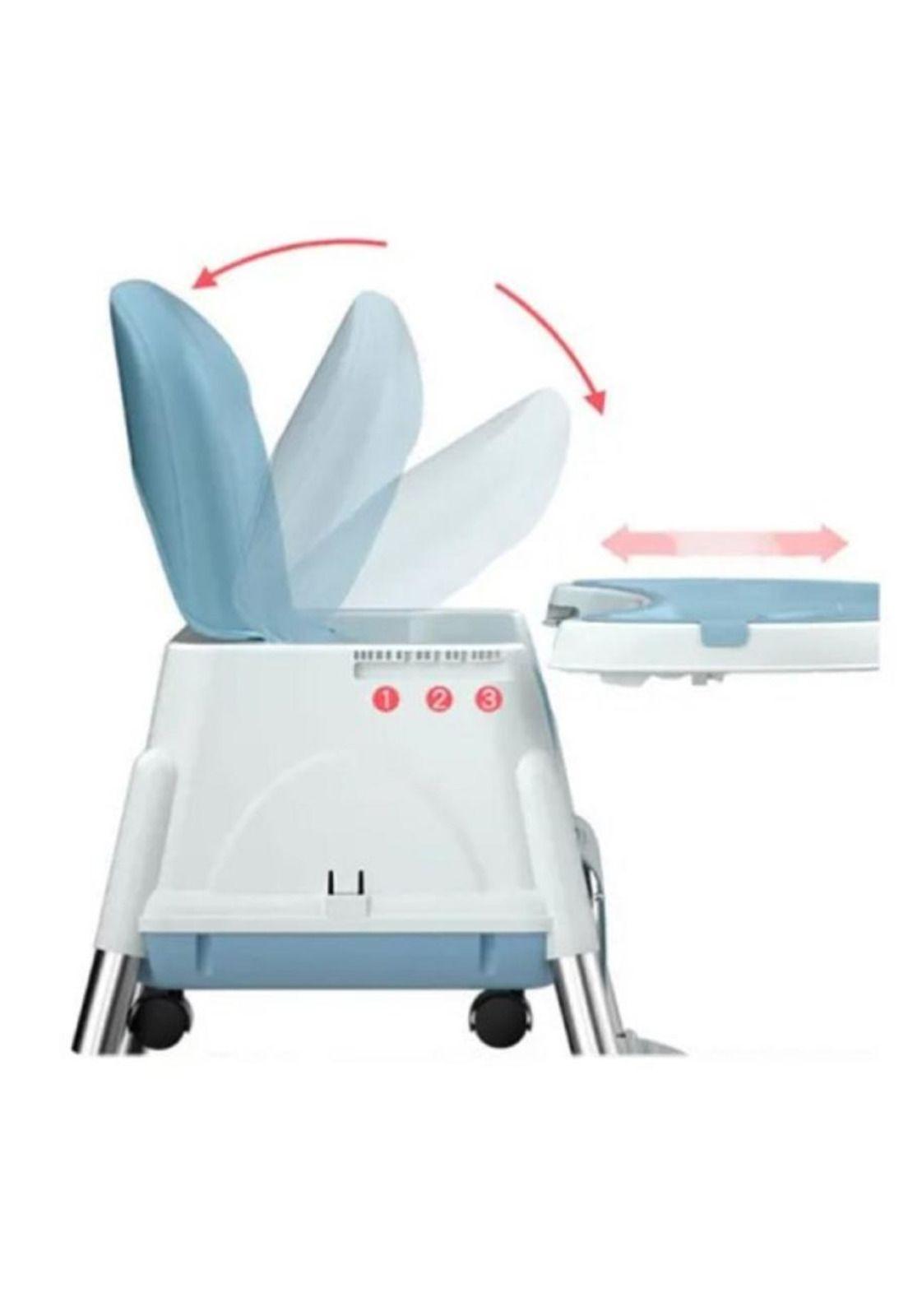 Silla De Comer Para Bebés Portátil Con Ruedas Ajustable-3
