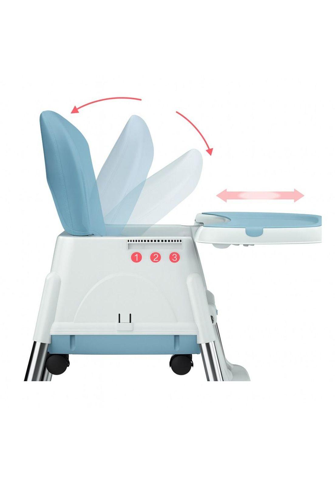 Silla De Comer Para Bebés Portátil Con Ruedas Ajustable-5