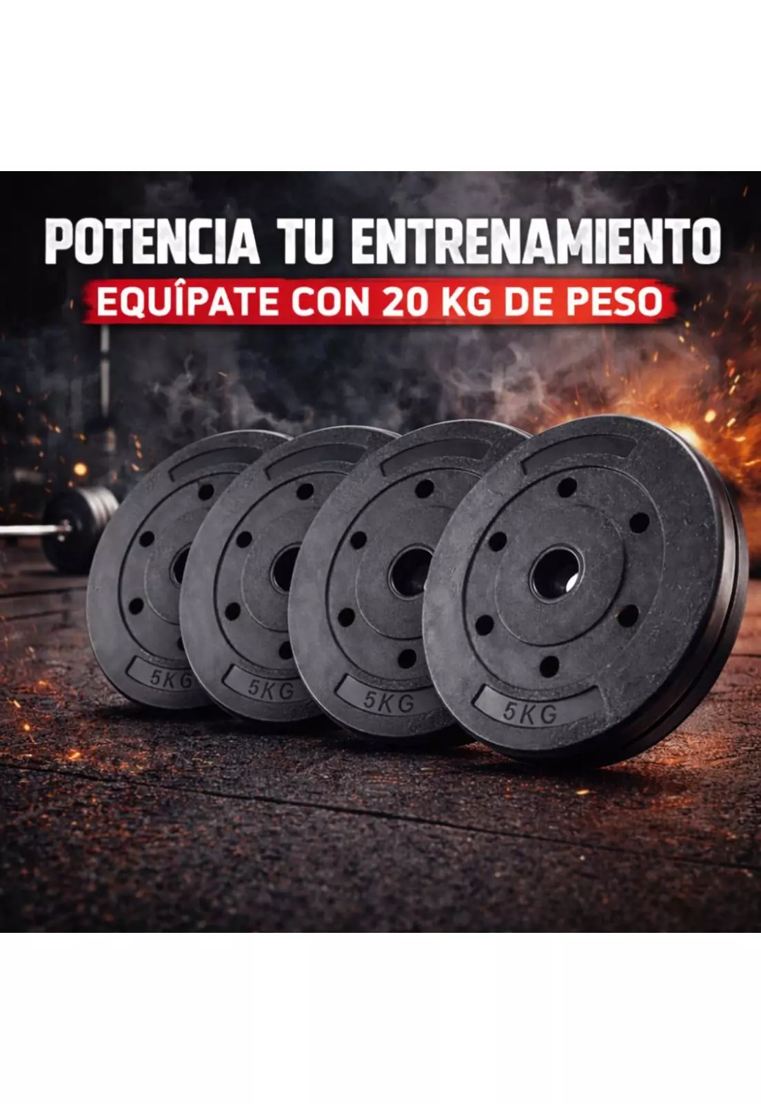 Set 4 Discos Preolímpicos PVC 5kg 20kg Total-2
