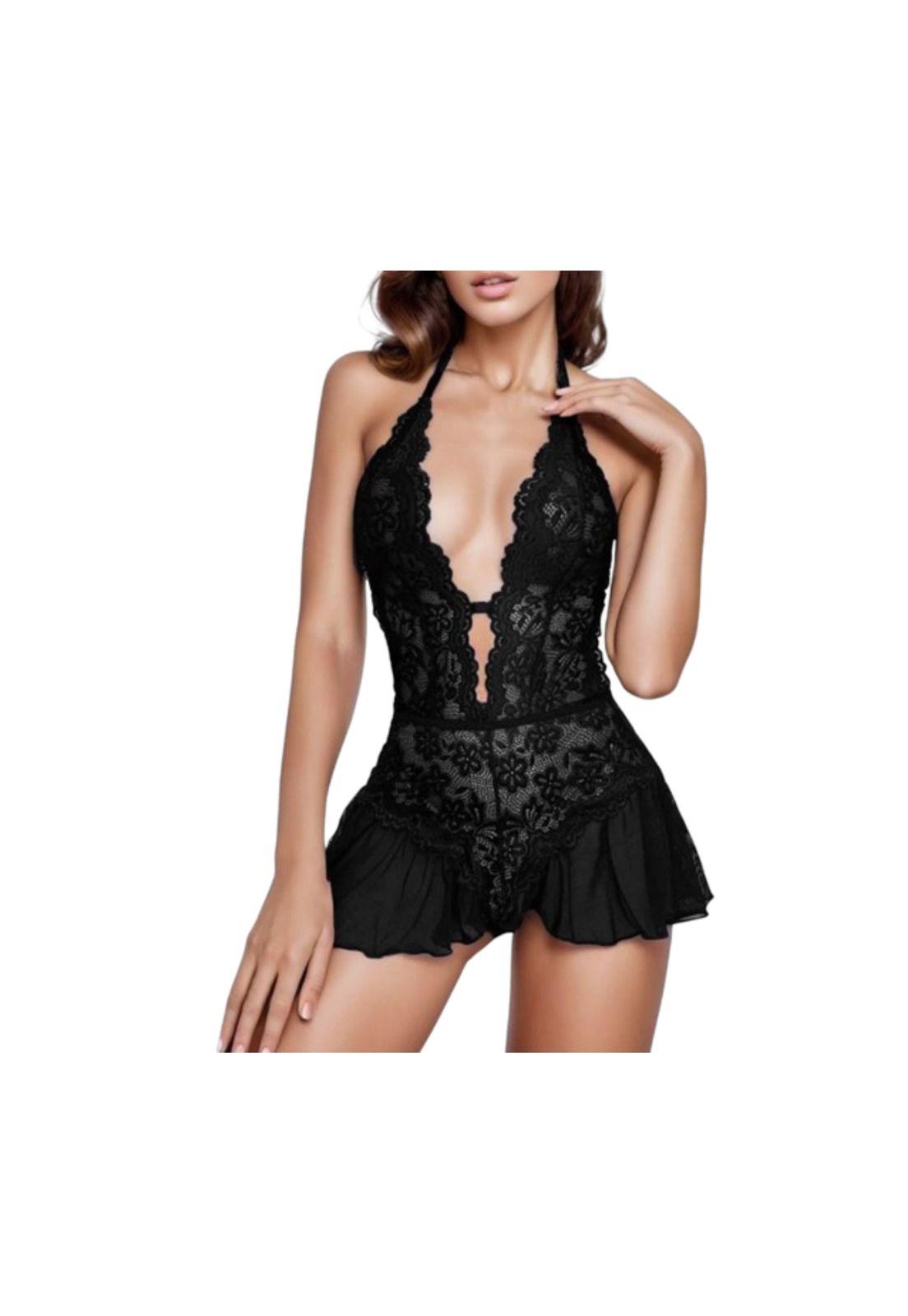 Lencería Erótica Sexy Con Sujetador Entrepierna Abierta-1