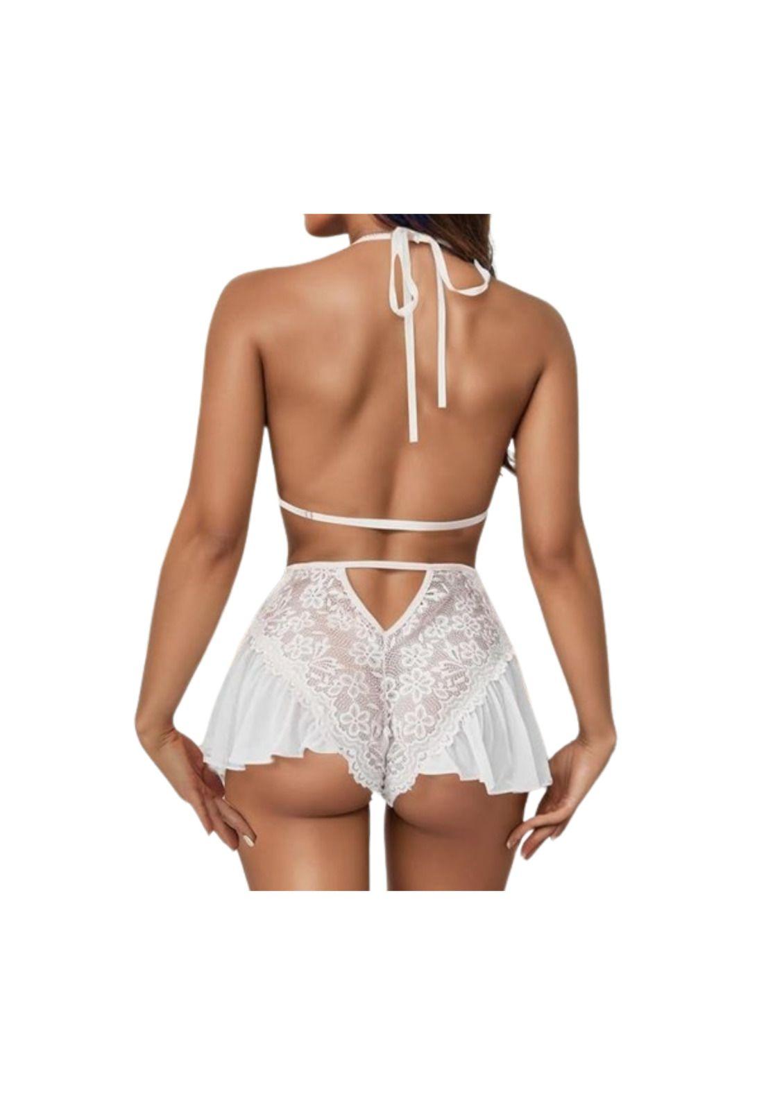 Lencería Erótica Sexy Con Sujetador Entrepierna Abierta-5
