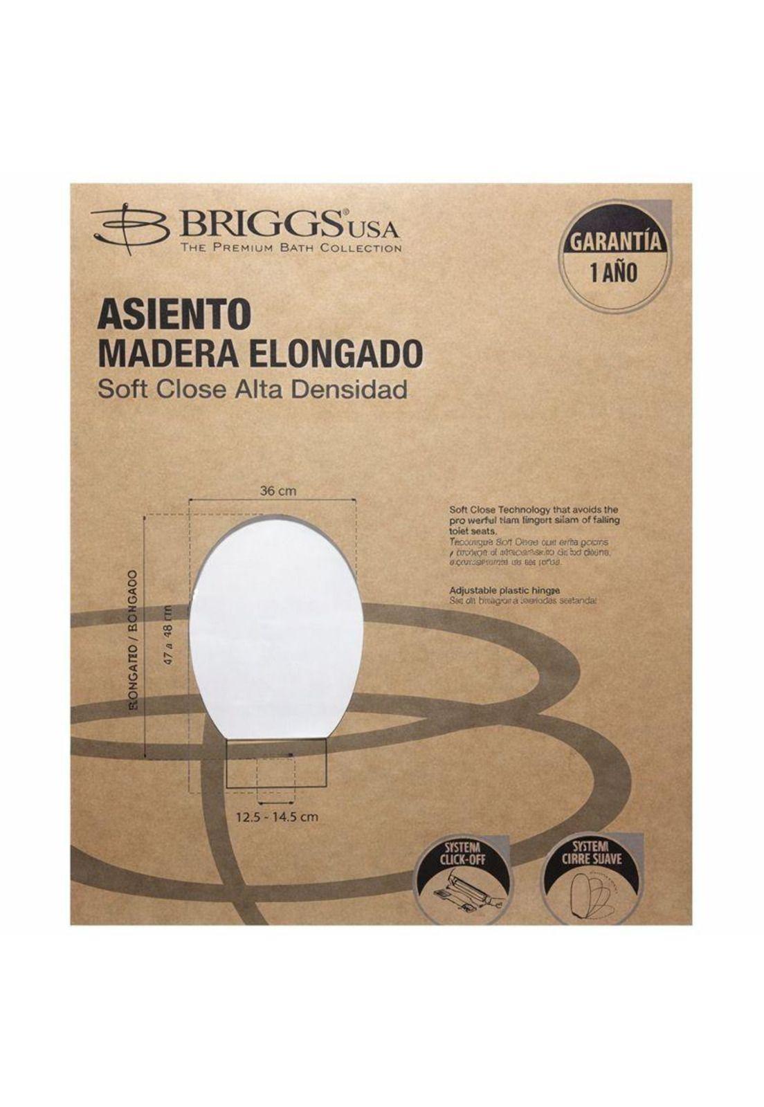 Asiento Madera Soft Close Alta Densidad Elongado Briggs Usa-2
