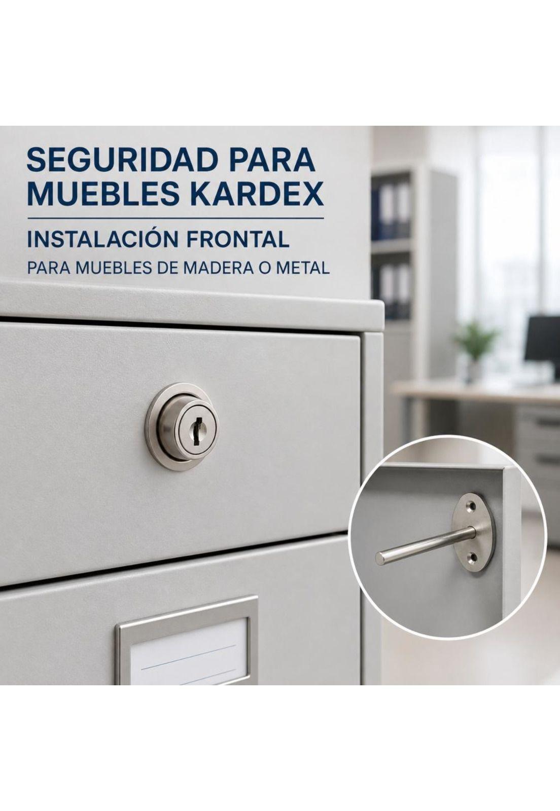 Cerradura mueble kardex frontal niquel D88-B120 Poli Chile-5