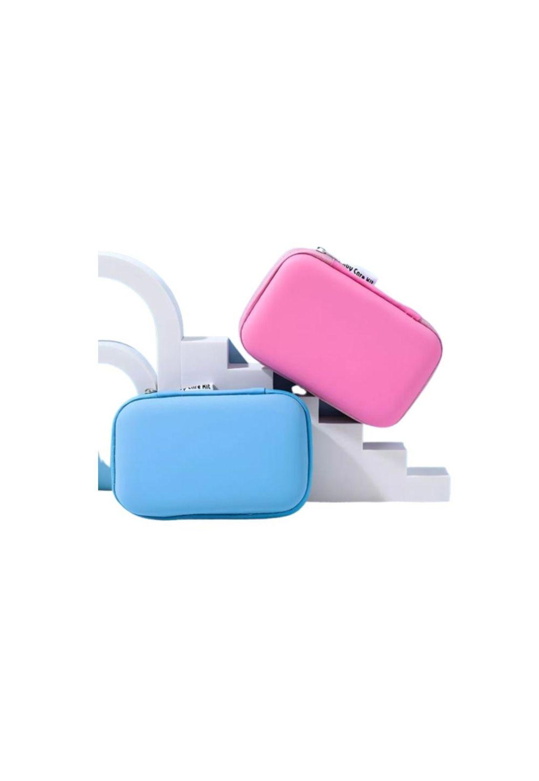 Kit de Cuidado e Higiene Para Bebés Estuche Rosa y Azul Termómetro Cortaúñas Nariz Limpia-2