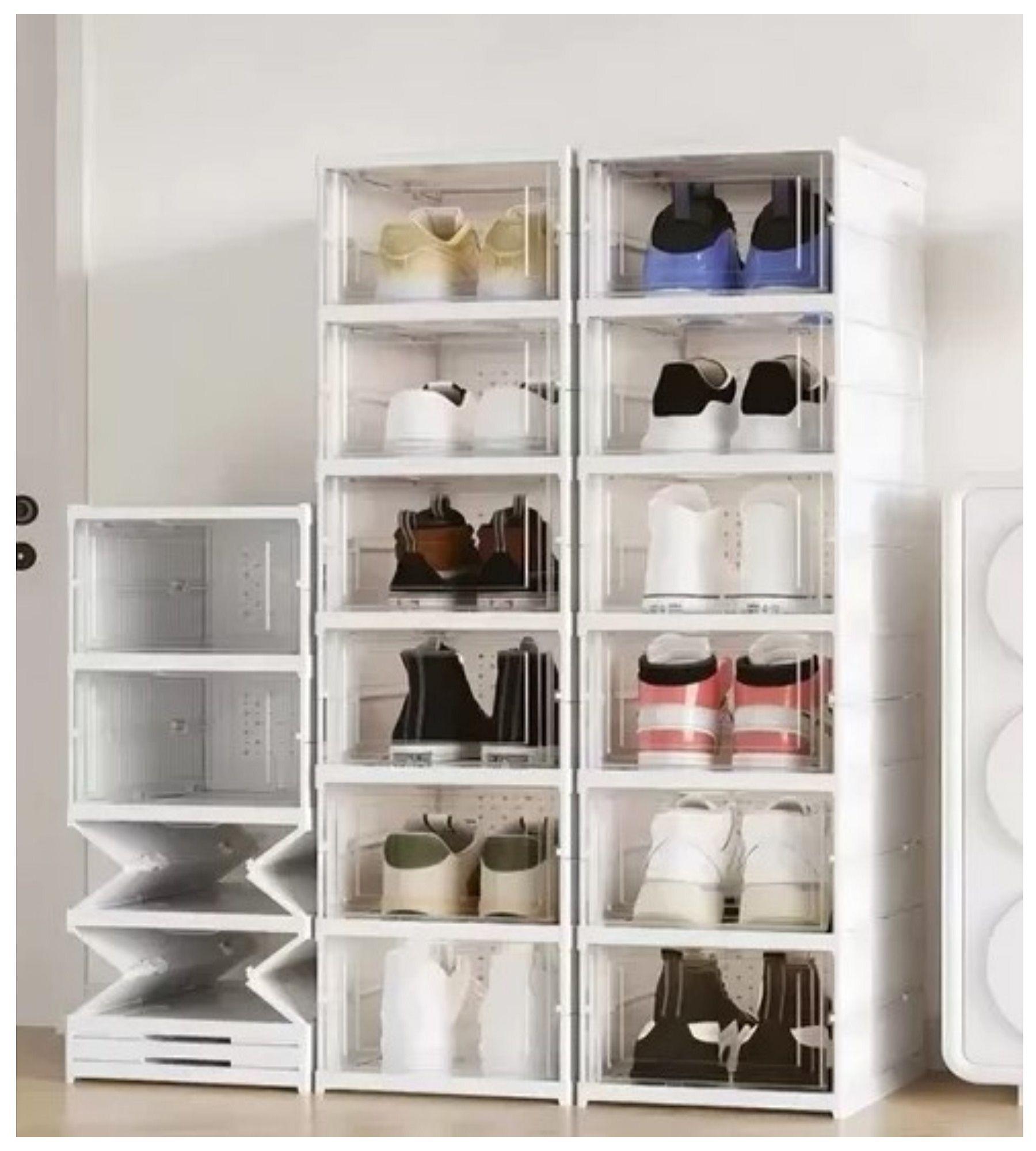 Zapatera Plegable Cajas Organizadoras 6 Niveles Transparente-2