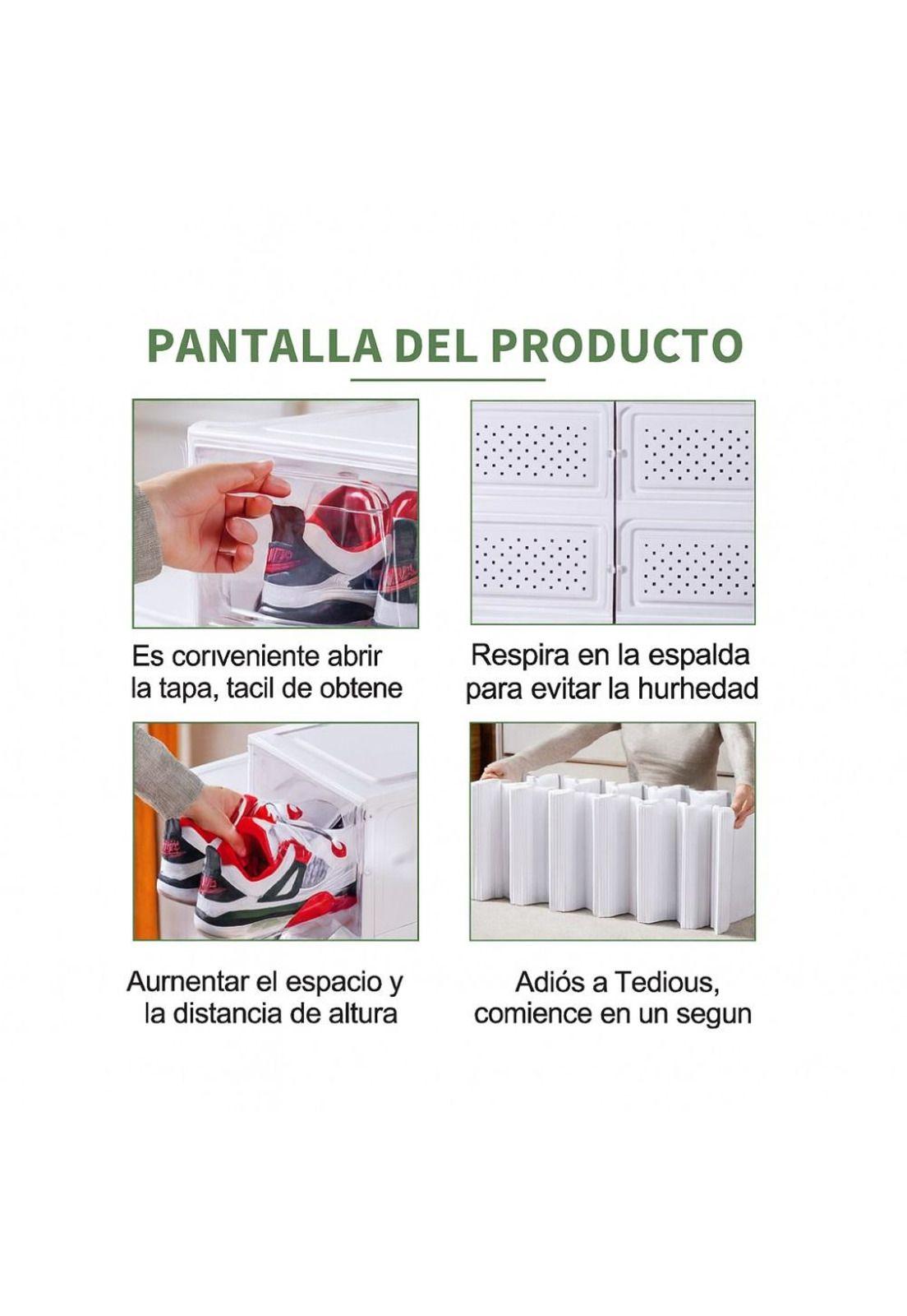Zapatera Plegable Cajas Organizadoras 6 Niveles Transparente-2