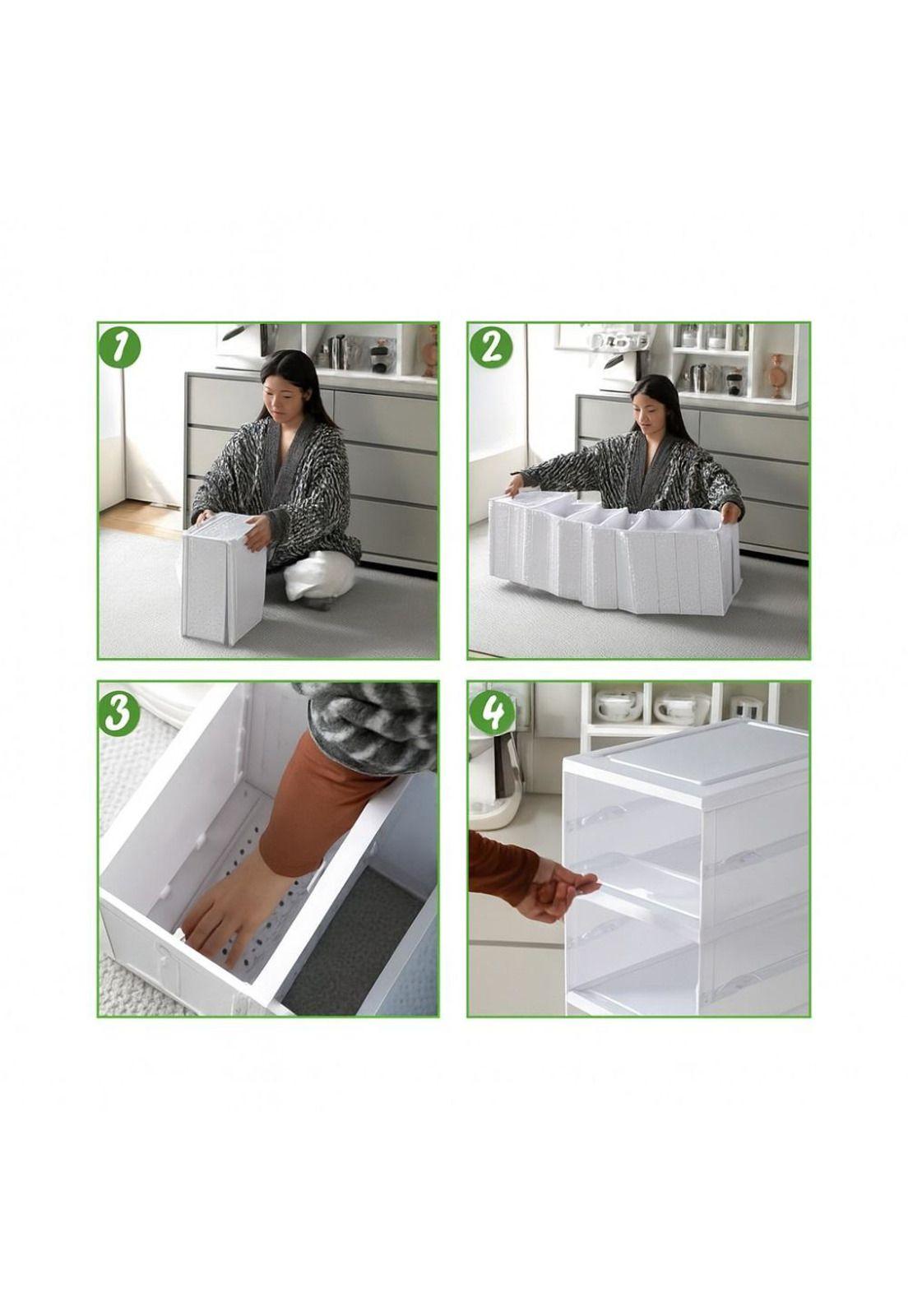 Zapatera Plegable Cajas Organizadoras 6 Niveles Transparente-3