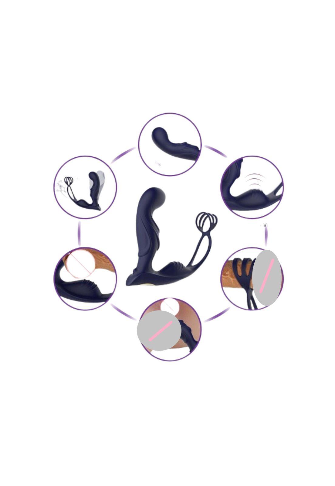 Vibrador Consolador Anillo Retardante Anal Prostata Hombre-6